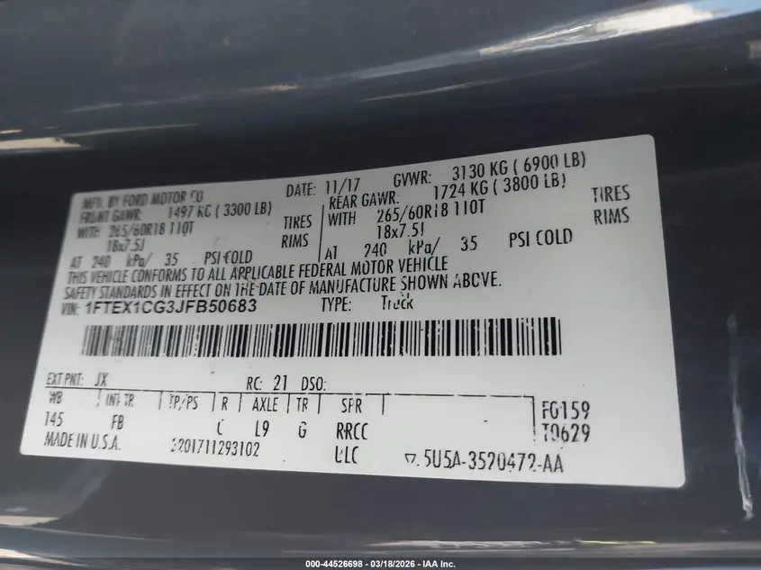 2018 FORD F-150 XLT