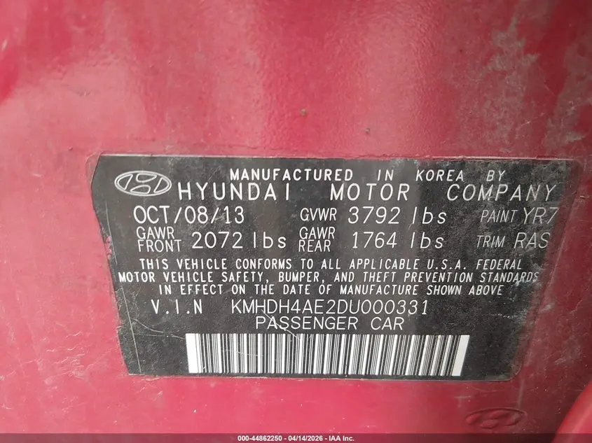2013 HYUNDAI ELANTRA GLS