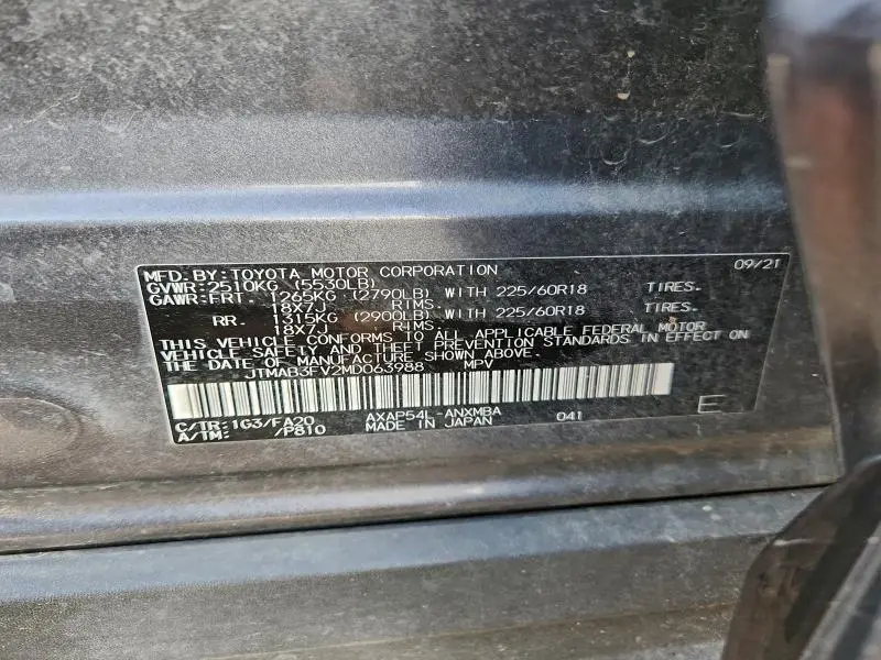 2021 TOYOTA RAV4 PRIME SE  