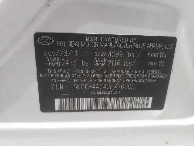 2012 HYUNDAI SONATA GLS  