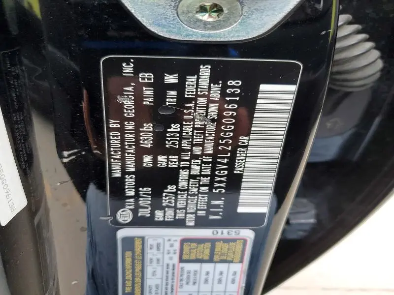 2016 KIA OPTIMA SXL TURBO  