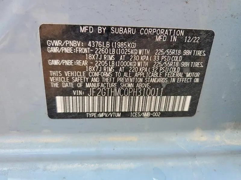 2023 SUBARU CROSSTREK LIMITED  