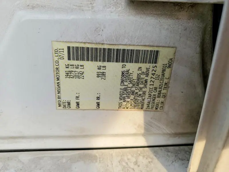 2012 NISSAN ALTIMA 2.5  