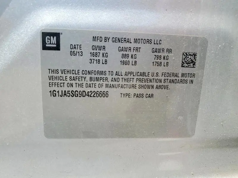 2013 CHEVROLET SONIC LS  