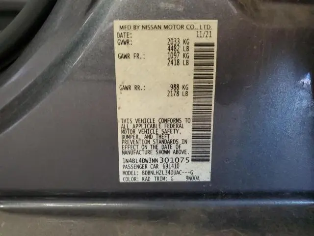 2022 NISSAN ALTIMA SV  