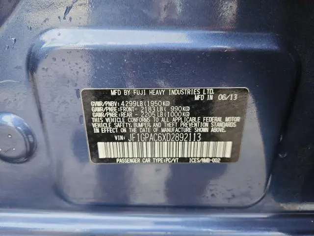 2013 SUBARU IMPREZA PREMIUM  