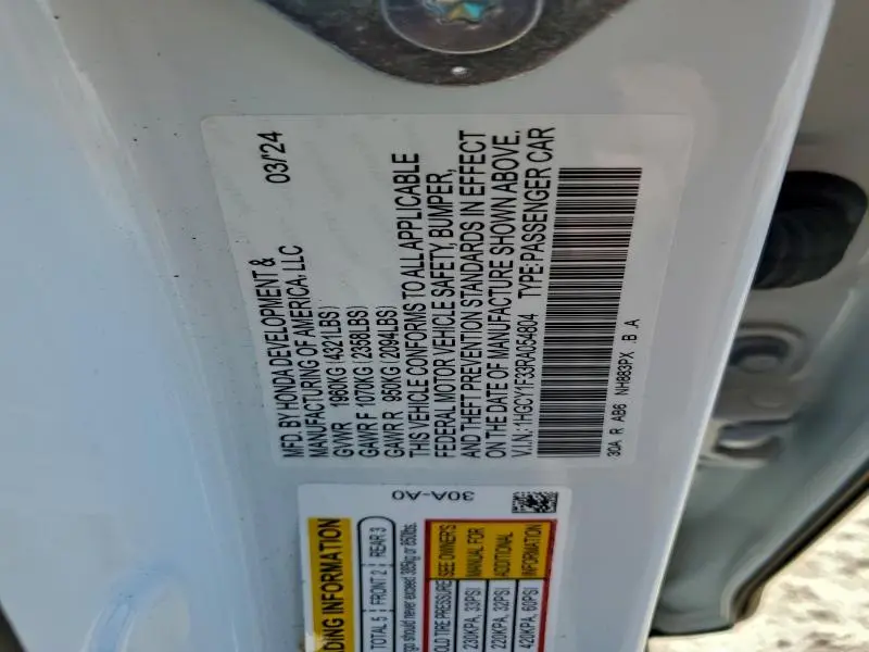 2024 HONDA ACCORD EX  