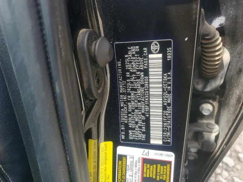 2012 TOYOTA CAMRY SE  