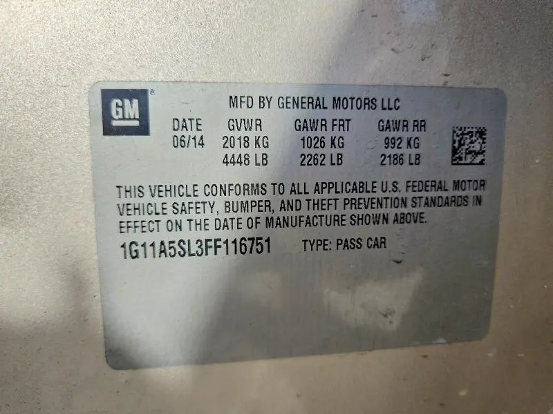 2015 CHEVROLET MALIBU LS  