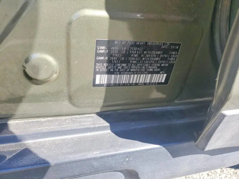 2015 SUBARU OUTBACK 2.5I PREMIUM  
