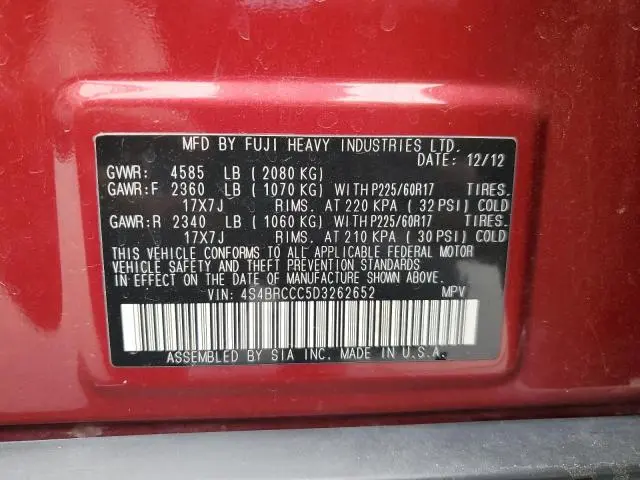 2013 SUBARU OUTBACK 2.5I PREMIUM  