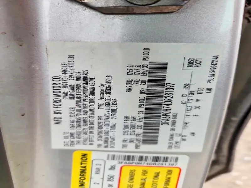 2013 FORD FUSION SE  
