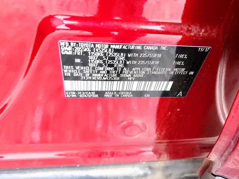 2018 TOYOTA RAV4 LIMITED  