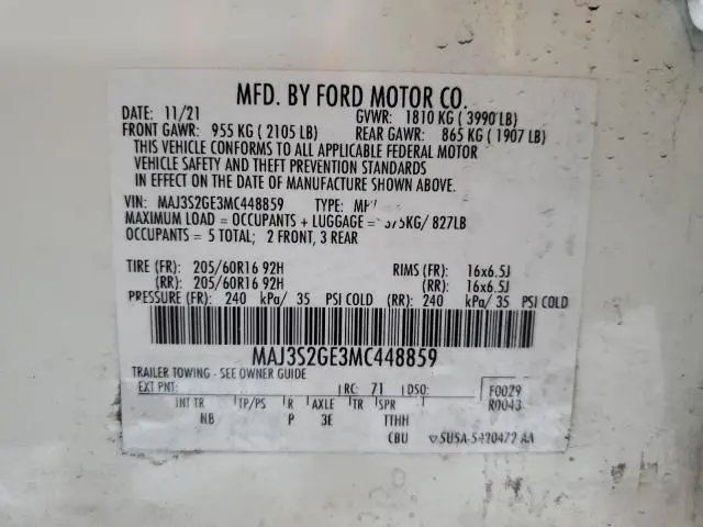 2021 FORD ECOSPORT SE  