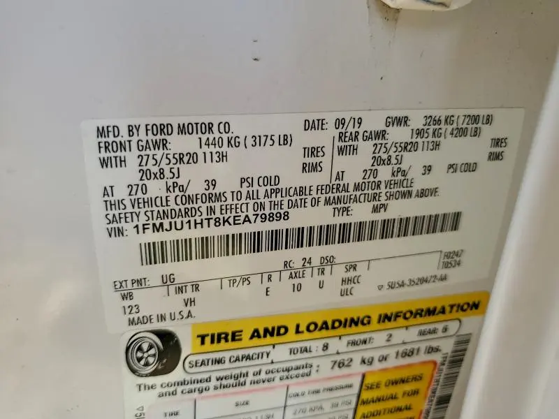 2019 FORD EXPEDITION XLT  