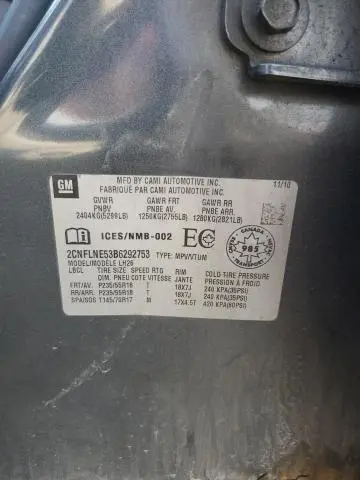 2011 CHEVROLET EQUINOX LT  