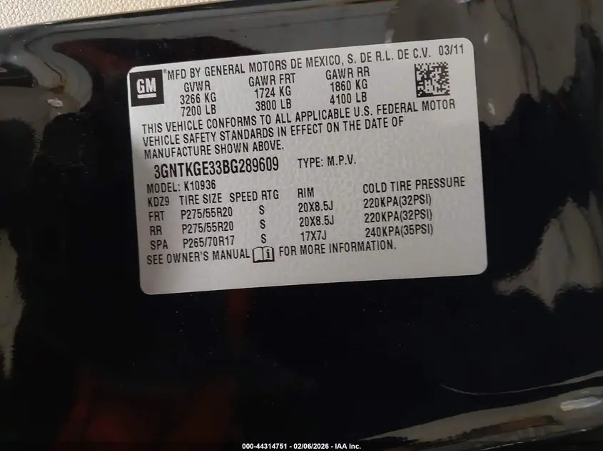 2011 CHEVROLET AVALANCHE 1500 LTZ