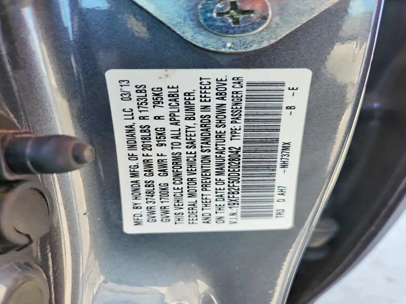 2013 HONDA CIVIC LX  