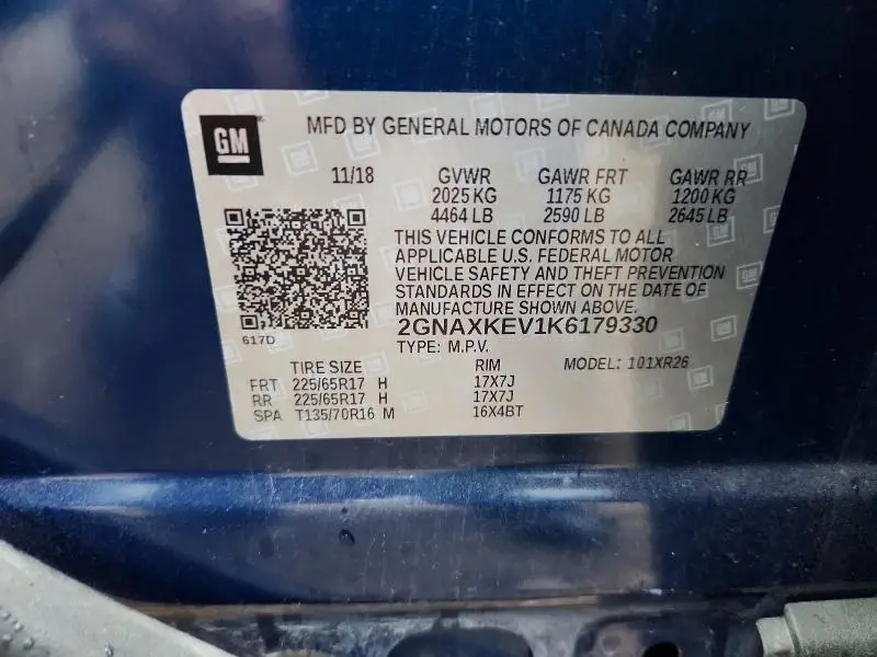 2019 CHEVROLET EQUINOX LT  