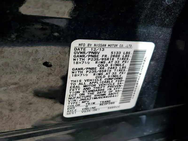 2014 NISSAN MURANO SV  