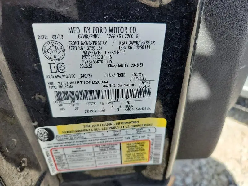 2013 FORD F150 SUPERCREW  