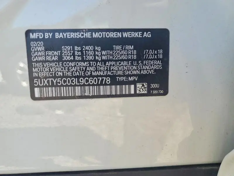 2020 BMW X3 XDRIVE30I  