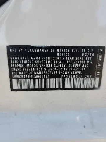 2020 VOLKSWAGEN JETTA S  