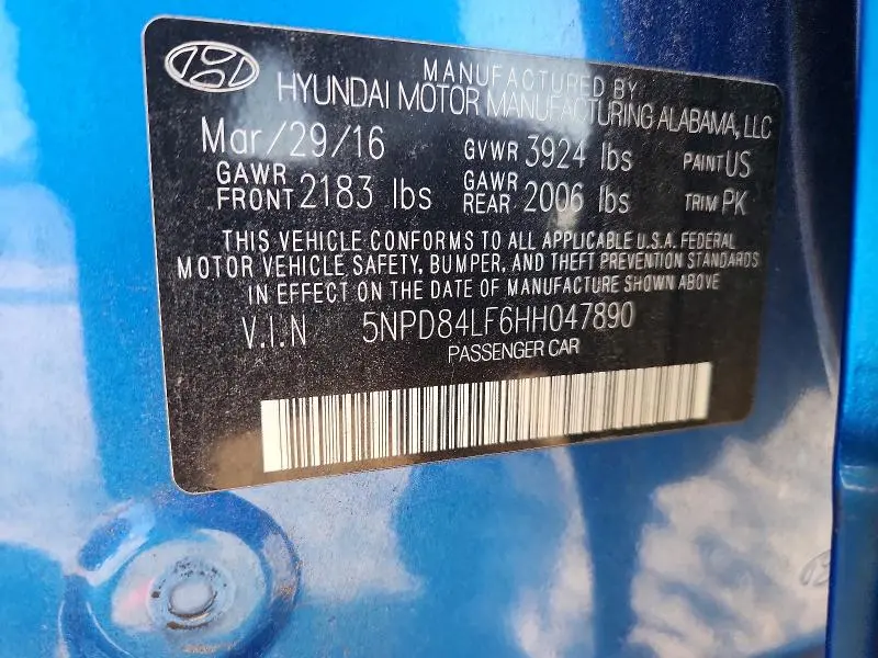 2017 HYUNDAI ELANTRA SE  