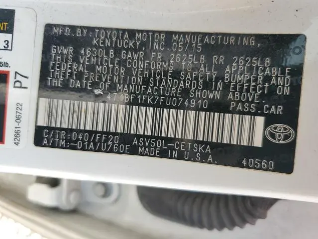 2015 TOYOTA CAMRY LE  