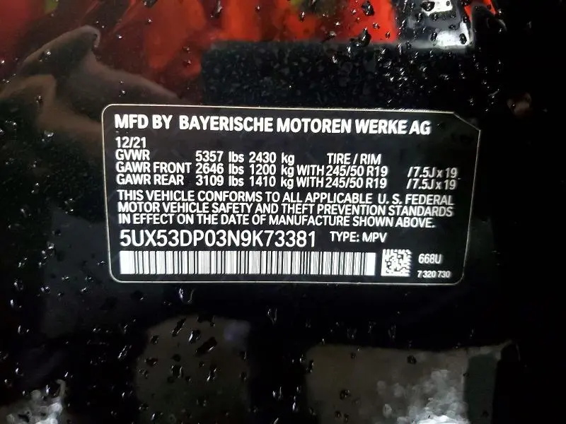2022 BMW X3 XDRIVE30I  