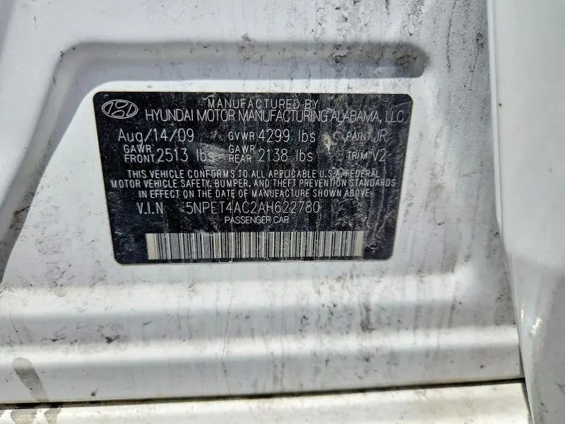2010 HYUNDAI SONATA GLS  