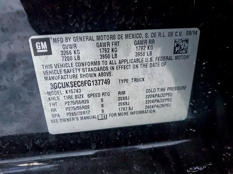 2015 CHEVROLET SILVERADO K1500 LTZ  