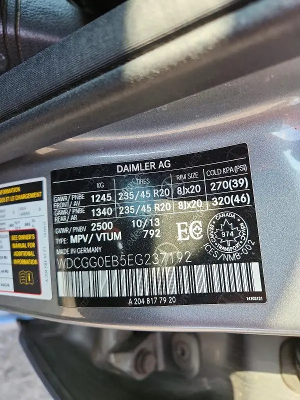 2014 MERCEDES-BENZ GLK 250 BLUETEC  