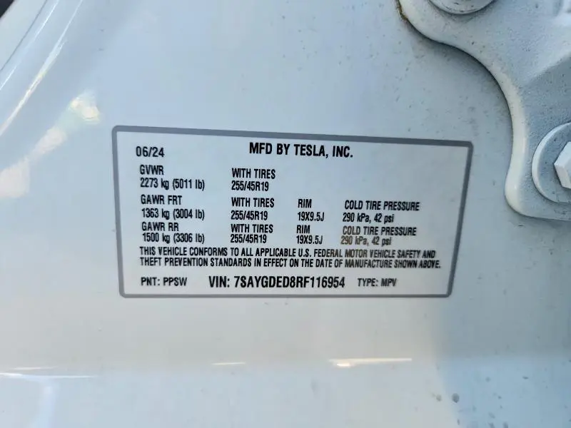 2024 TESLA MODEL Y   