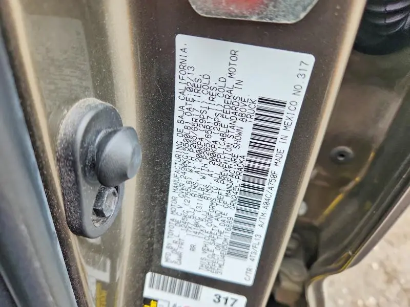 2013 TOYOTA TACOMA DOUBLE CAB  