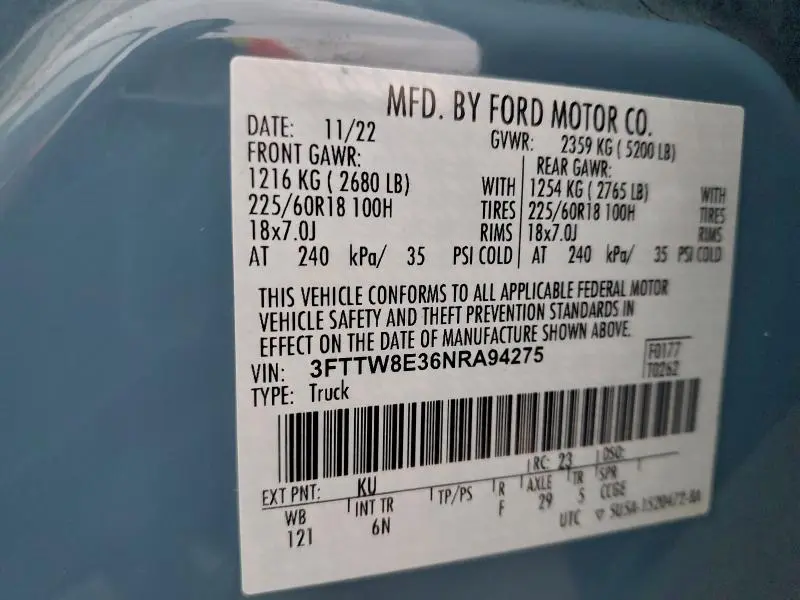 2022 FORD MAVERICK XL  