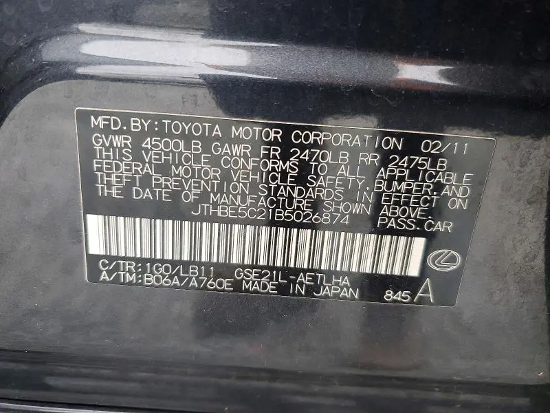 2011 LEXUS IS 350  