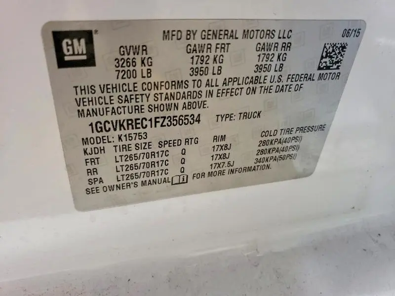 2015 CHEVROLET SILVERADO K1500 LT  