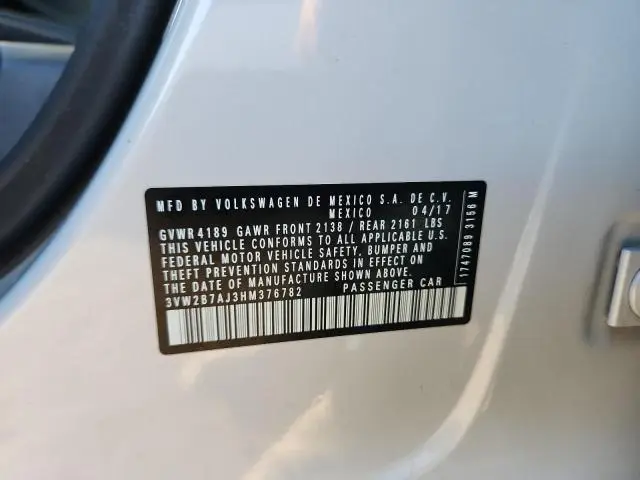 2017 VOLKSWAGEN JETTA S  