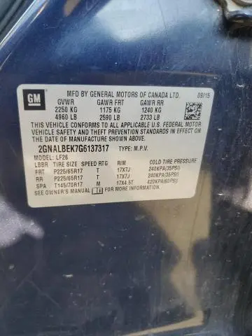 2016 CHEVROLET EQUINOX LS  