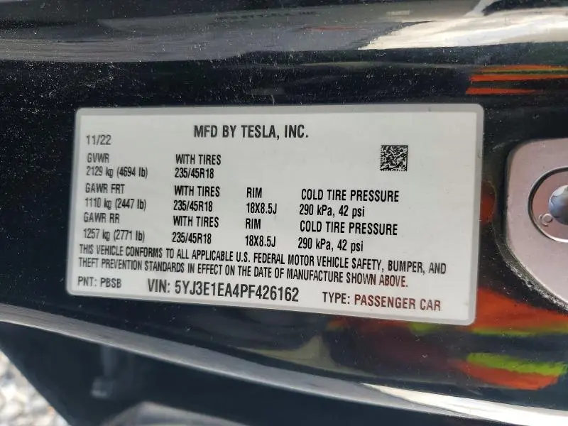 2023 TESLA MODEL 3   