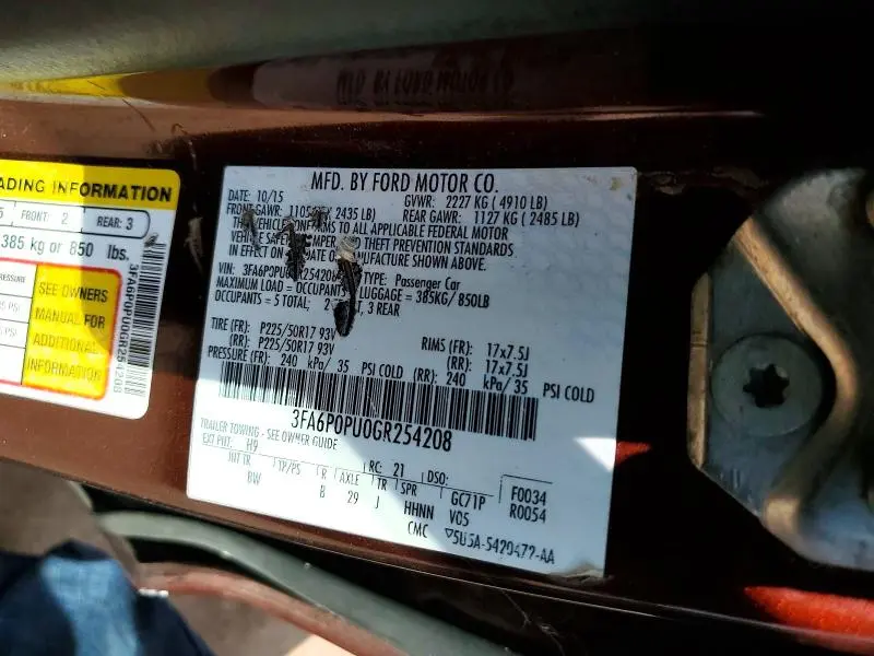 2016 FORD FUSION SE PHEV  