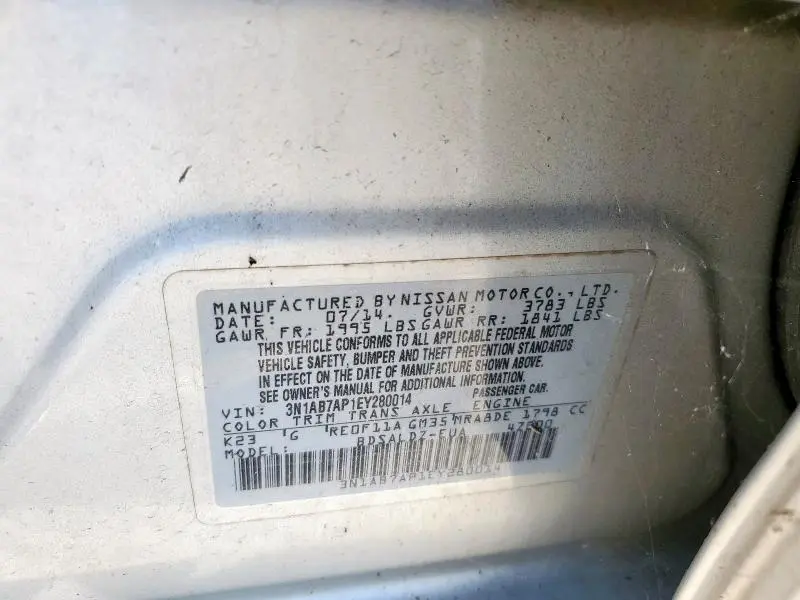 2014 NISSAN SENTRA S  