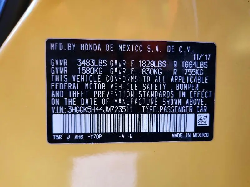 2018 HONDA FIT LX  