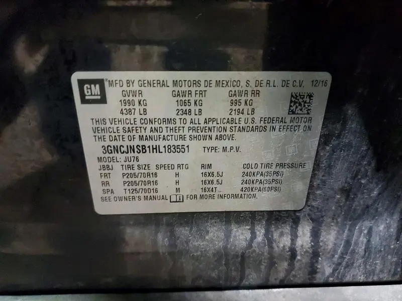 2017 CHEVROLET TRAX LS  