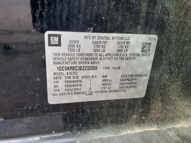 2014 CHEVROLET SILVERADO K1500 LT  