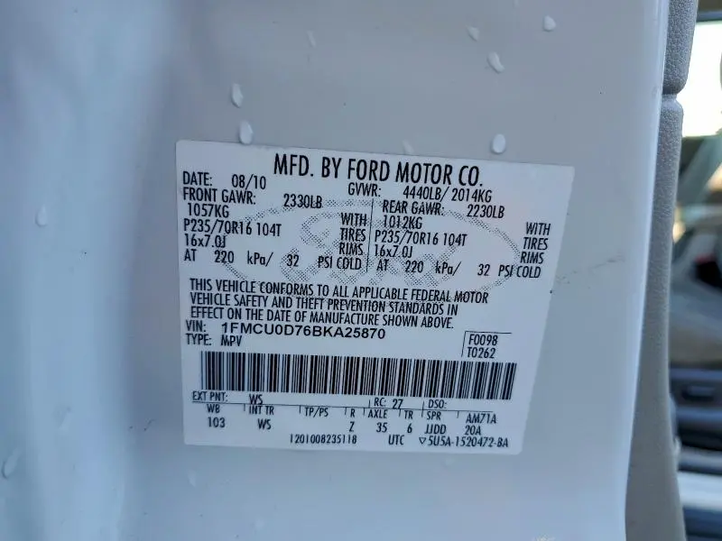 2011 FORD ESCAPE XLT  