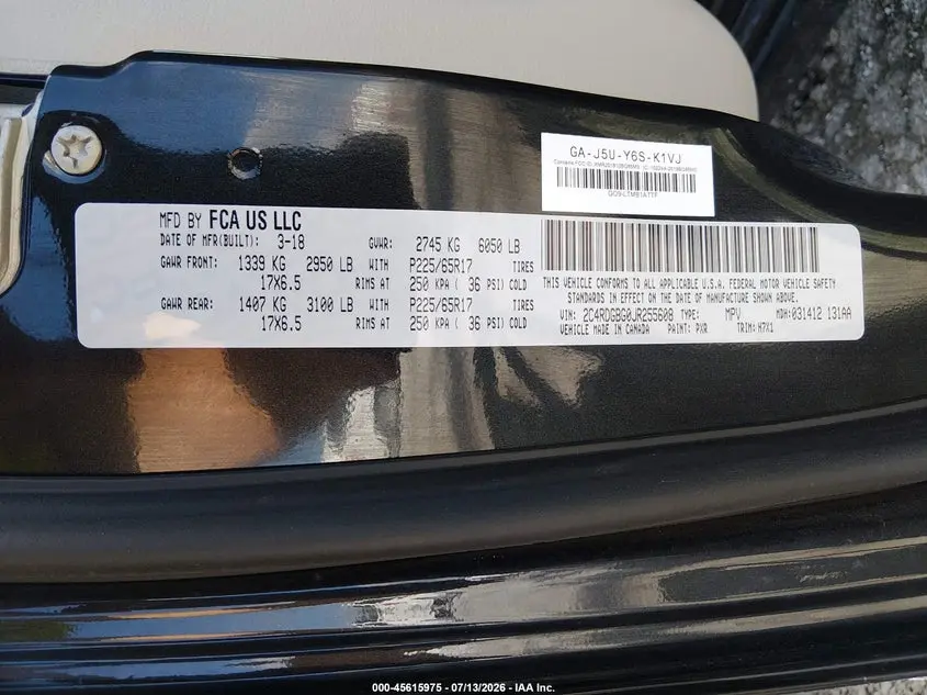 2018 DODGE GRAND CARAVAN SE
