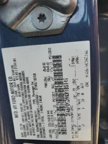 2019 FORD FUSION SEL