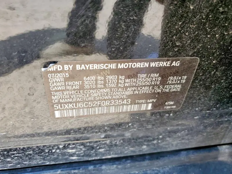 2015 BMW X6 XDRIVE50I  